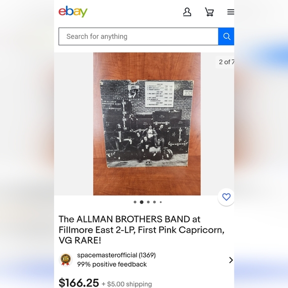 Allman Brothers "Fillamore East" Vinyl Record Rare Pink label 2LP - Picture 8 of 9